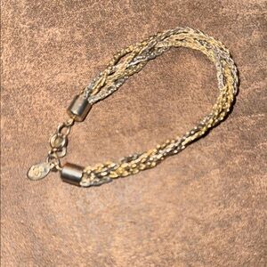 Twisted Multi-Strand Gold & Silver Bracelet
